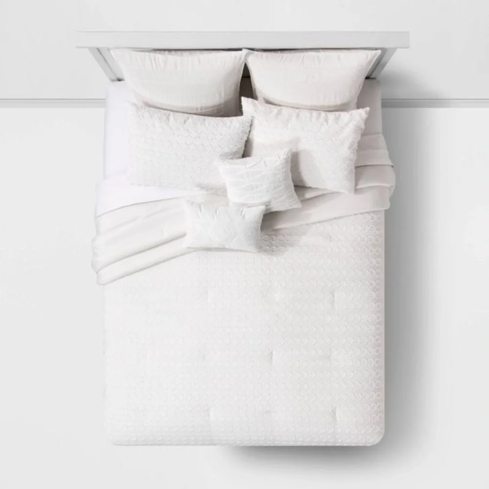 Threshold 8pc Suffolk Comforter Set White